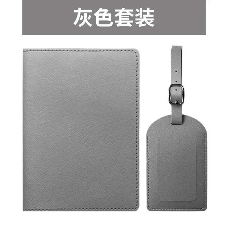 couverture de passeport de voyage en pu, étiquettes de bagages, cadeau d'affaires pour fête de mariage, porte-billet, étui porte-passeport, ensemble d'accessoires de voyage