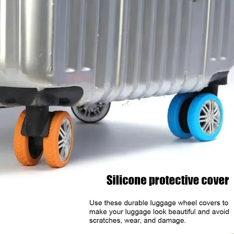 housses de roulettes de bagages, housse de valise en silicone pour roulettes pivotantes