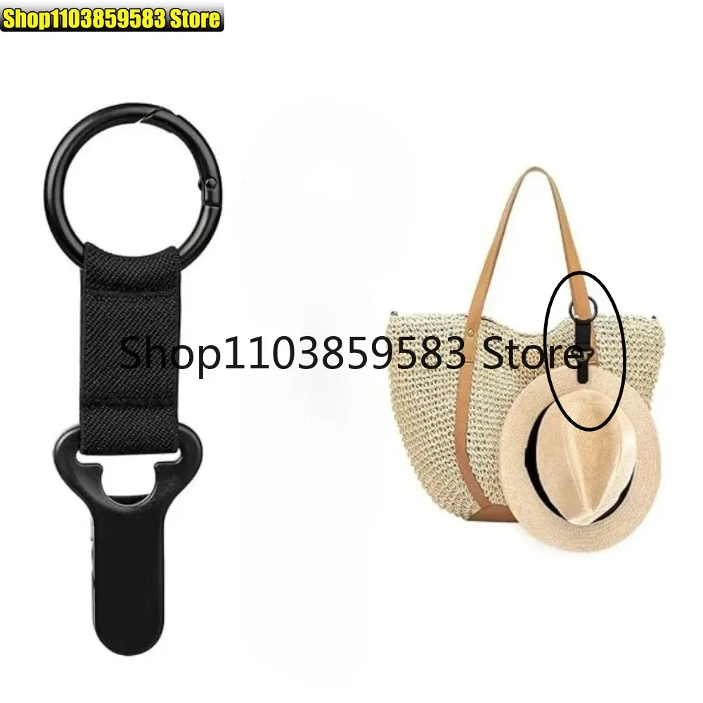 Clip de voyage portable multifonctionnel pour chapeau, support mains libres à clipser sur les chapeaux, crochet anti-perte pour accrocher les chapeaux sur un sac de voyage