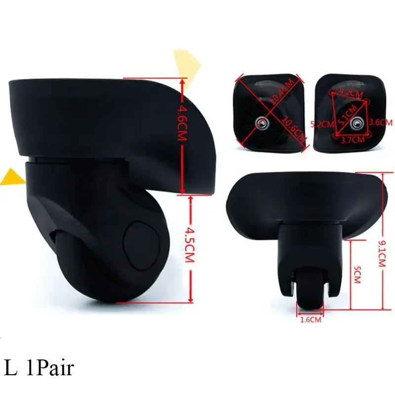 roues de remplacement pour valises, 1 paire, roulette silays euse en caoutchouc a08, accessoires de trolley de haute qualité
