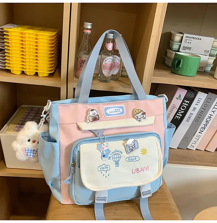 sac à dos quotidien de style coréen pour femmes, sac à dos de voyage en tissu nylon imperméable, sac d'école pour filles, sacs décontractés pour adolescents