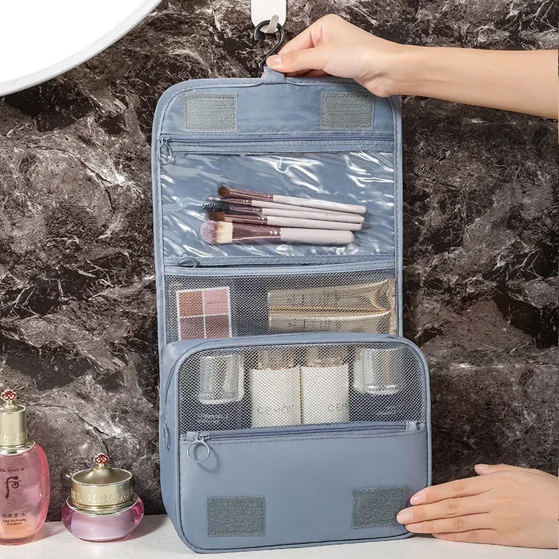 sac de rangement multifonctionnel pour cosmétiques avec crochet de voyage