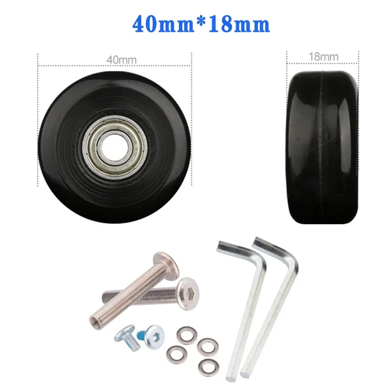 roues de remplacement à vis pour valise de voyage, kit de réparation d'essieu de roue 40/45/50/60/70/80/90/100/110/120mm, roulettes silencieuses