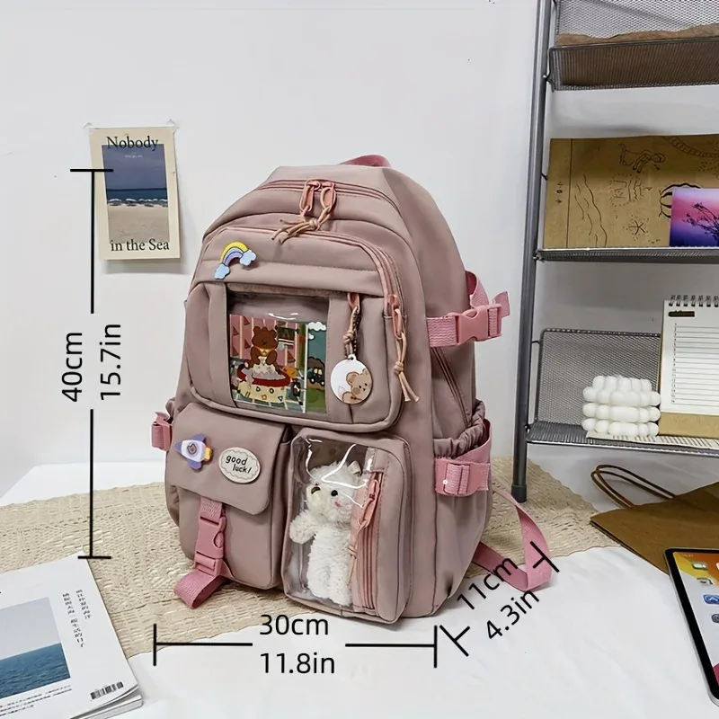 sac à dos d'école de grande capacité pour adolescentes, 1 pièce, sac à livres polyvalent et décontracté, sac de lycée