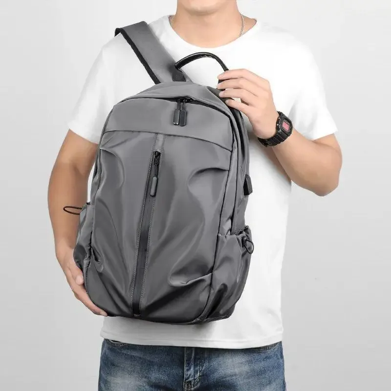 sac à dos pour ordinateur portable gris résistant à l'eau, grande capacité, bretelles rembourrées, pour l'école, le travail, les voyages et la randonnée