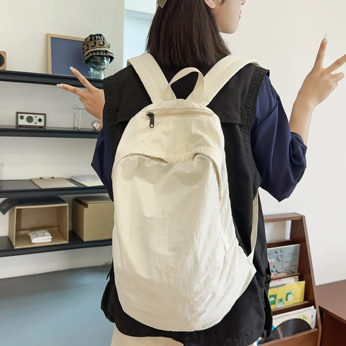 sacs à dos en nylon imperméables de grande capacité, sacs de loisirs ou de voyage légers et solides, style universitaire, tible de gril, sac décontracté coréen