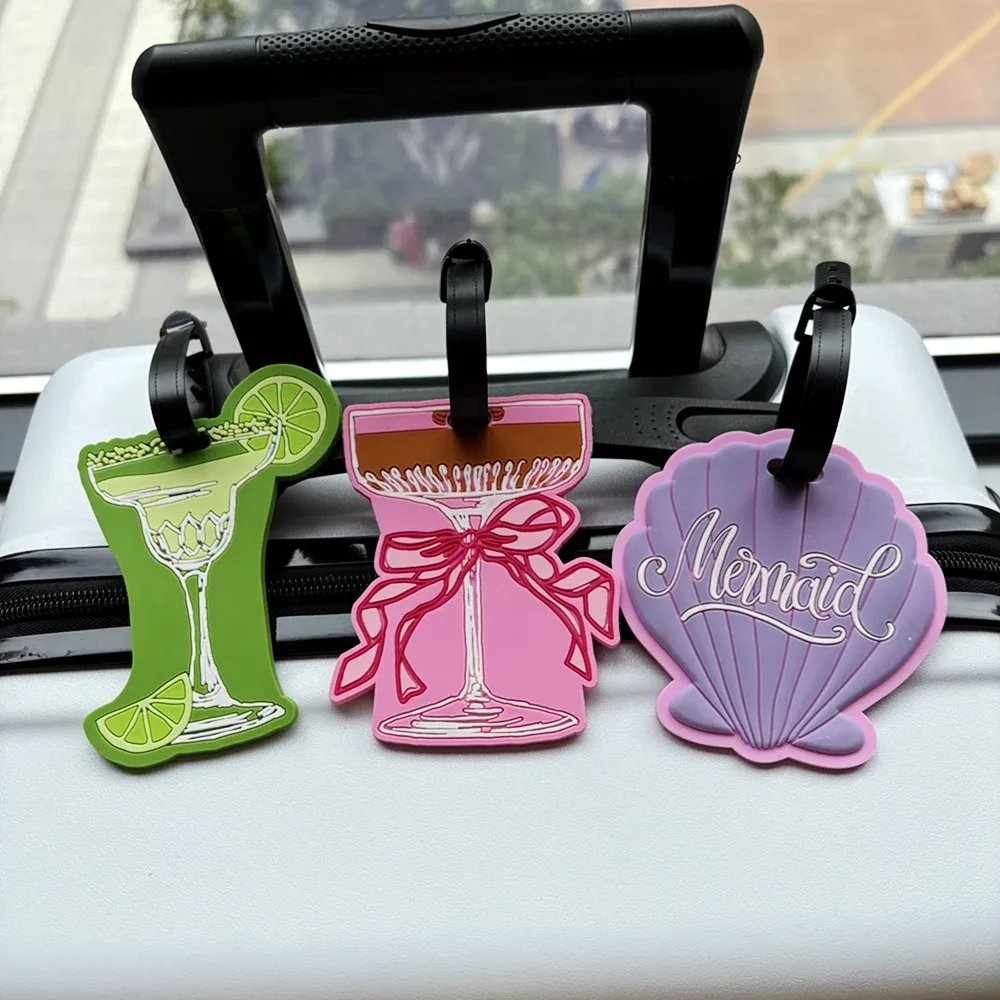 1 pièce étiquette de bagage style coquille avec pendentif, anti-perte, pour sac, avec espace d'écriture pour les informations, accessoire anti-perte