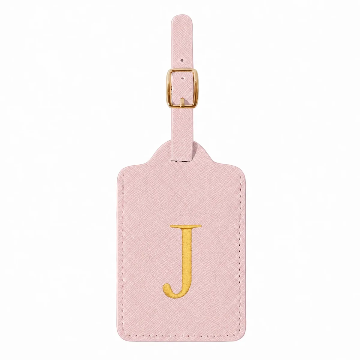étiquette de bagage rose à 26 lettres, adaptée pour la plage, les vacances d'été, la rentrée scolaire et d'autres occasions.