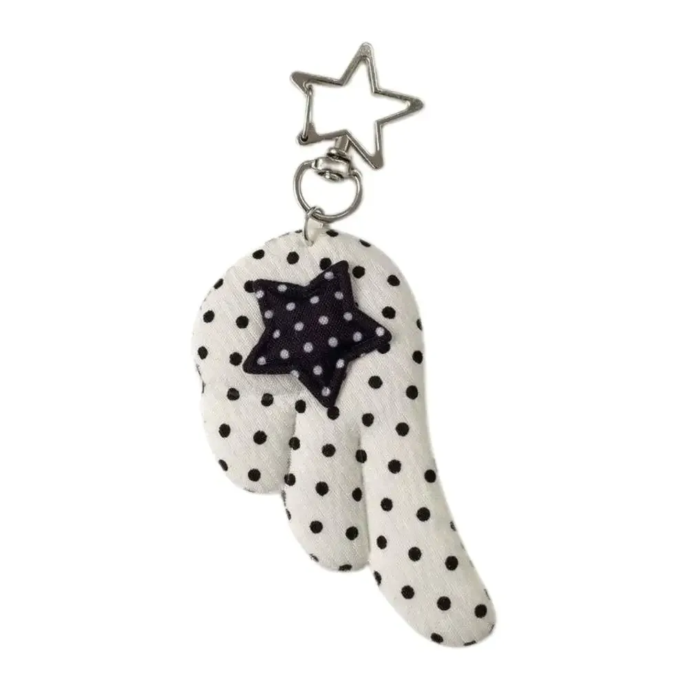 1pc porte-clés aile d'ange tendance polyvalent, pendentif de sac à pois, breloque de sac y2k avec fermoir étoile, décoration suspendue pour sac à dos et sac à main