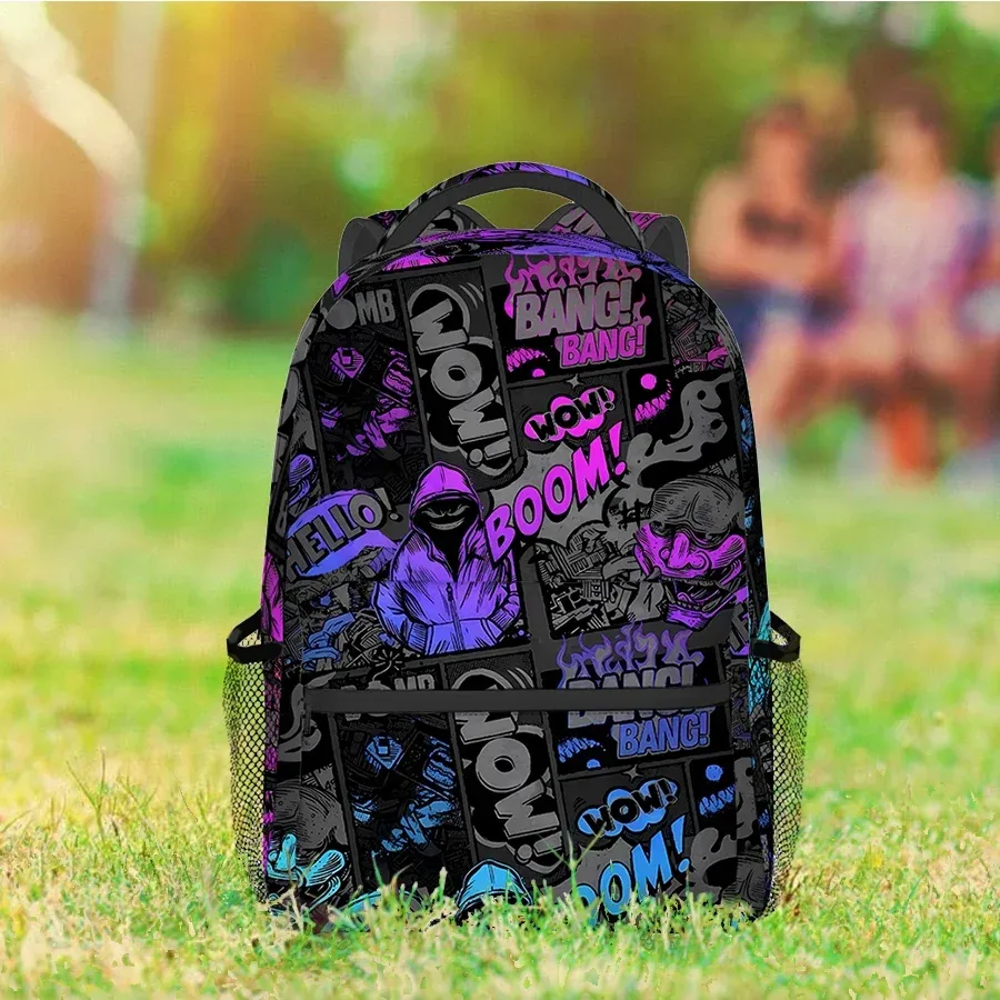 sacs à dos à lettres anglaises pour garçons et filles, meilleurs cadeaux, sac à dos scolaire plat 2d dessin animé pour enfants