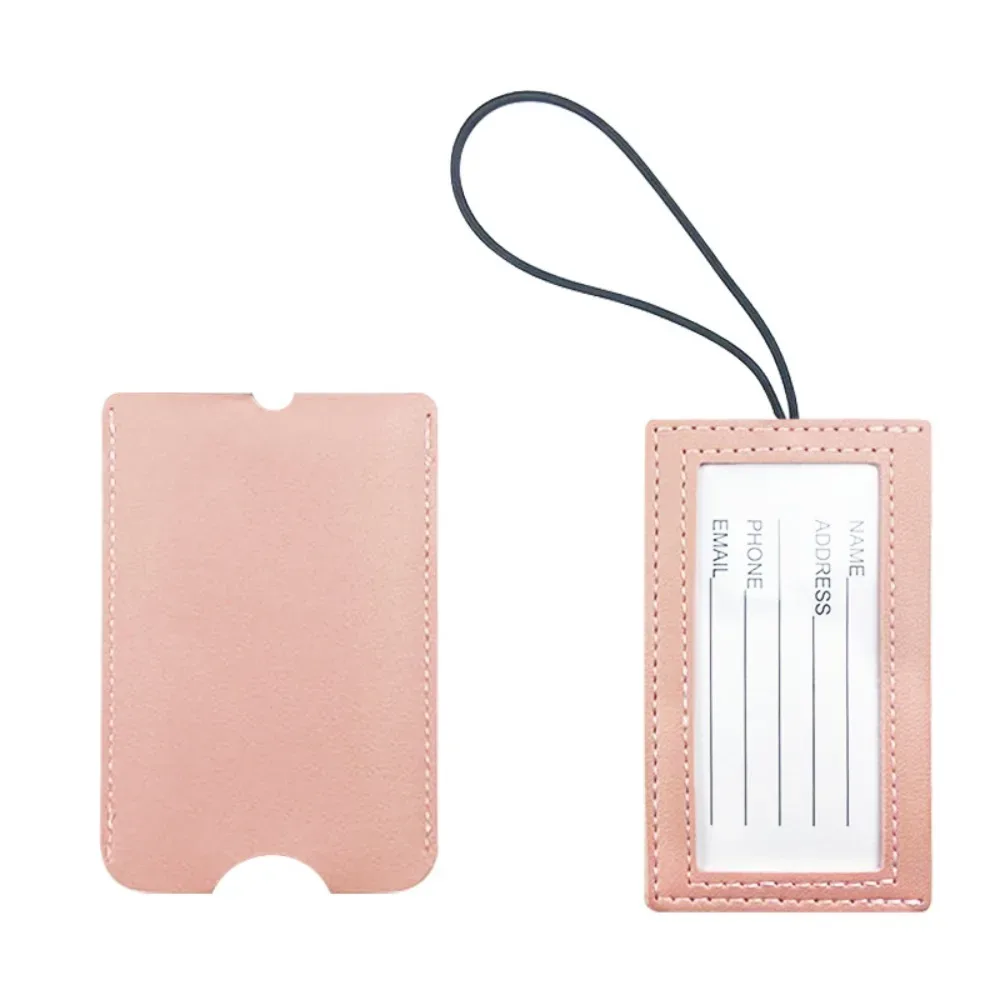 étiquette de bagage en cuir pu, accessoires pour sac à dos, couleur rouge, étiquettes de nom et d'adresse, sangles souples pour étiquettes de bagage, accessoires de voyage