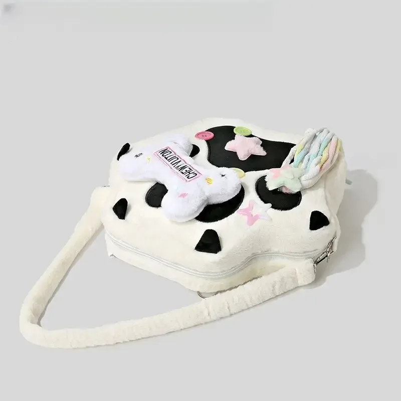 sac à dos en peluche patte de chat mignon avec bretelles réglables, sac kawaii en fourrure douce, sac à dos de dessin animé pour femmes et filles, cadeaux de noël