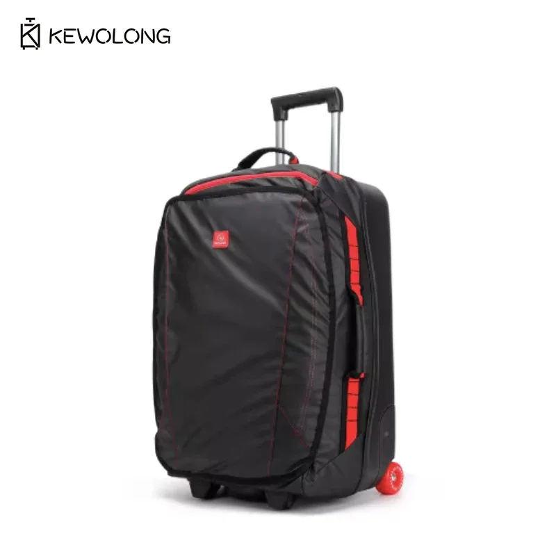 sac de voyage pliable multi-poches à roulettes, bagage en polyester imperméable avec roues pour les voyages aériens, grande capacité