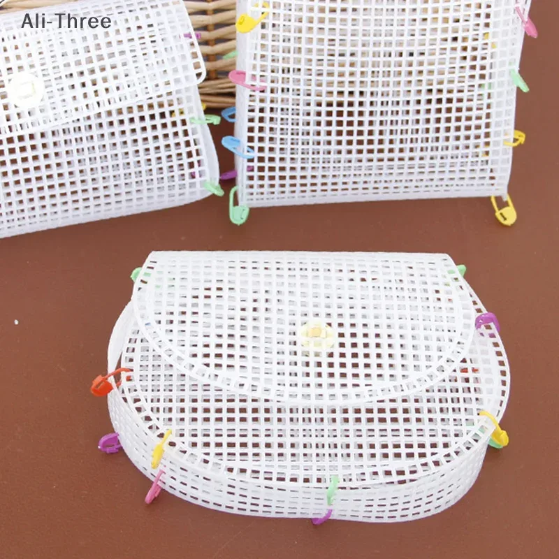 kit de tissage auxiliaire en maille plastique, sac à bandoulière, tissu en maille plastique, matériel de couture pour bricolage, fabrication de sac de tissage