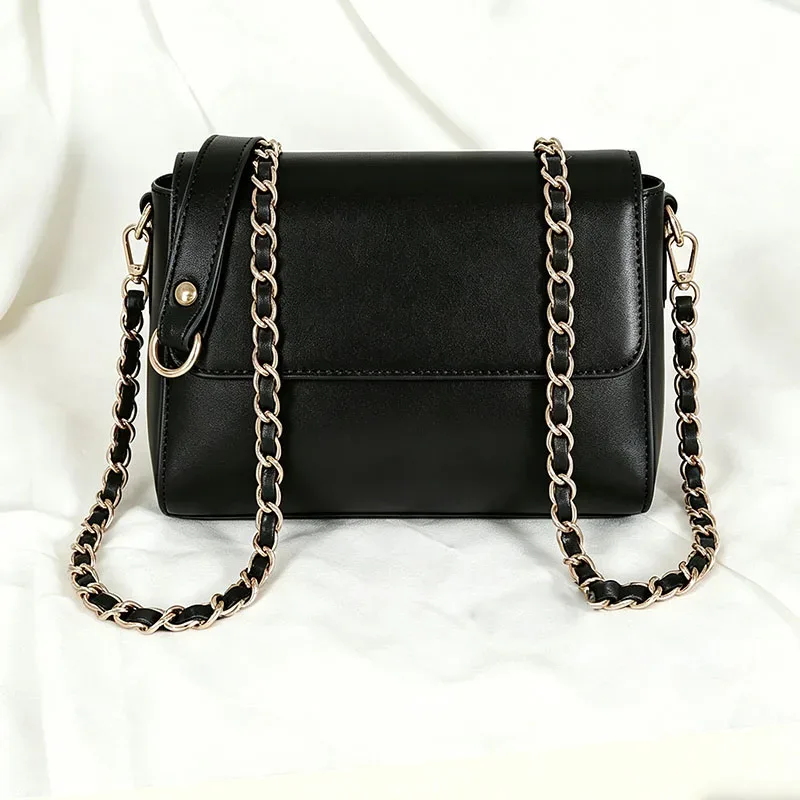 sac à bandoulière haut de gamme en cuir pu souple avec chaîne et sangle métallique pour sac bandoulière, accessoires de remplacement premium pour femmes