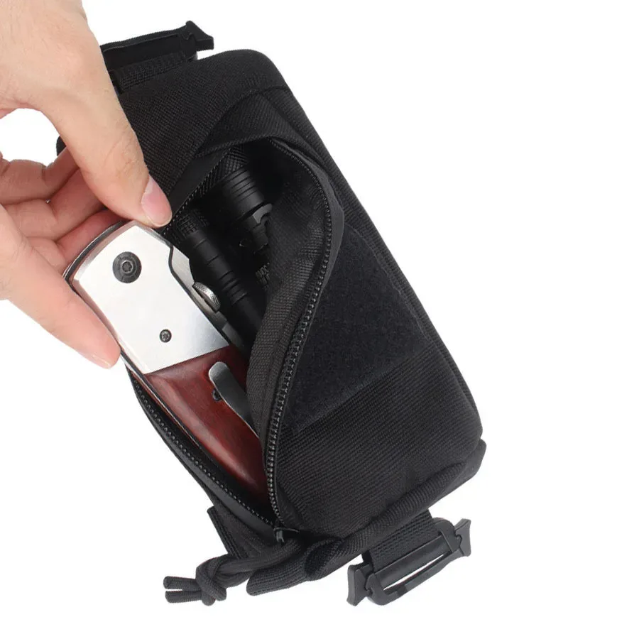 sac tactique molle multifonctionnel compact, organisateur edc, sac à dos avec bandoulière, pochette pour accessoires, pour sports de plein air, voyage, chasse