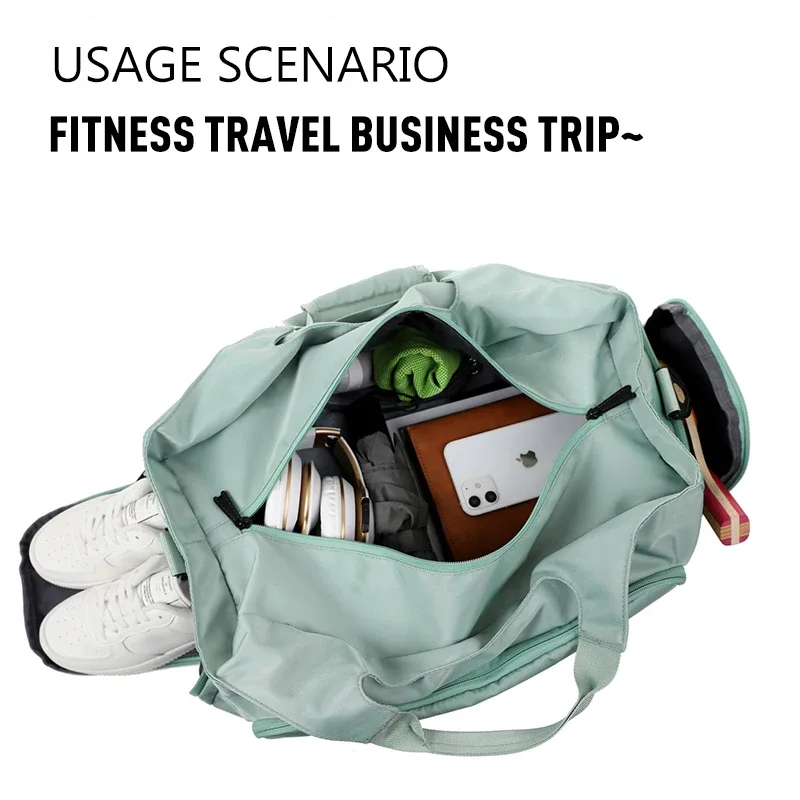 sac de sport personnalisé avec logo, support et séparation sèche, sac de natation, sac de fitness, sac à bagages, nom imprimé personnalisé, motif photo