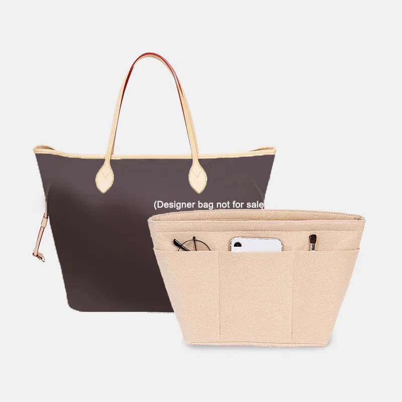 sac à main organisateur insérer sac fourre-tout shaper 12 poches fermeture éclair supérieure adapté pour neverfull sac à provisions pm mm gm doublure de sac à main