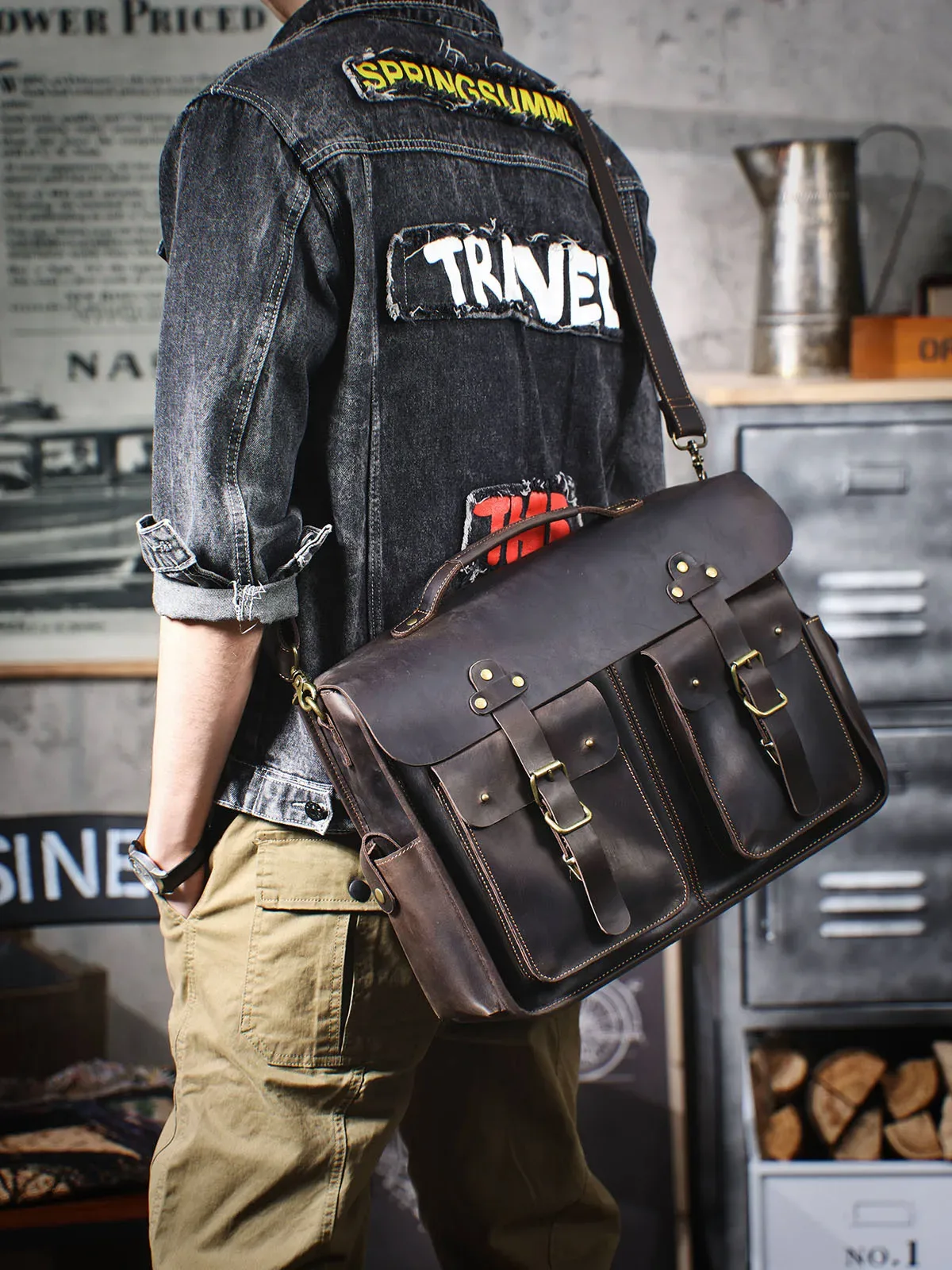 PNDME vintage affaires crazy horse peau de vache hommes grande capacité porte-documents concepteur à la main de luxe en cuir véritable sac à main pour ordinateur portable