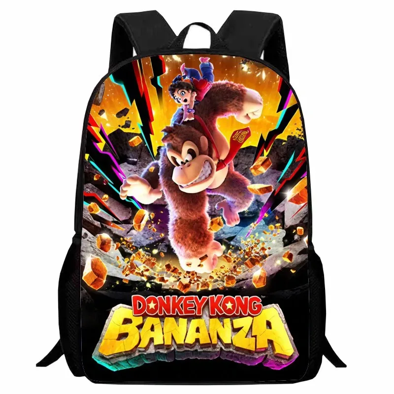 donkey kong bananza – sacs à dos pour enfants, garçons et filles, cadeau d'anniversaire pour étudiants, sac d'école pour enfants, grande capacité, sac à dos de camping durable