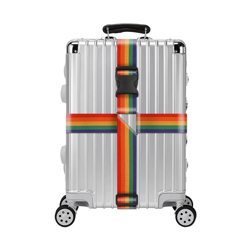 adjustable 420cm luggage strap travel accessories cross belt packing suitcase nylon 3 digits password lock buckle strap belt tag