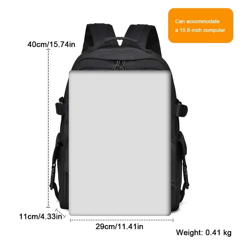 sac à dos unisexe multi-poches, sac à dos de style neutre simple et décontracté de grande capacité en matériau oxford, sac à dos pour ordinateur, offre spéciale