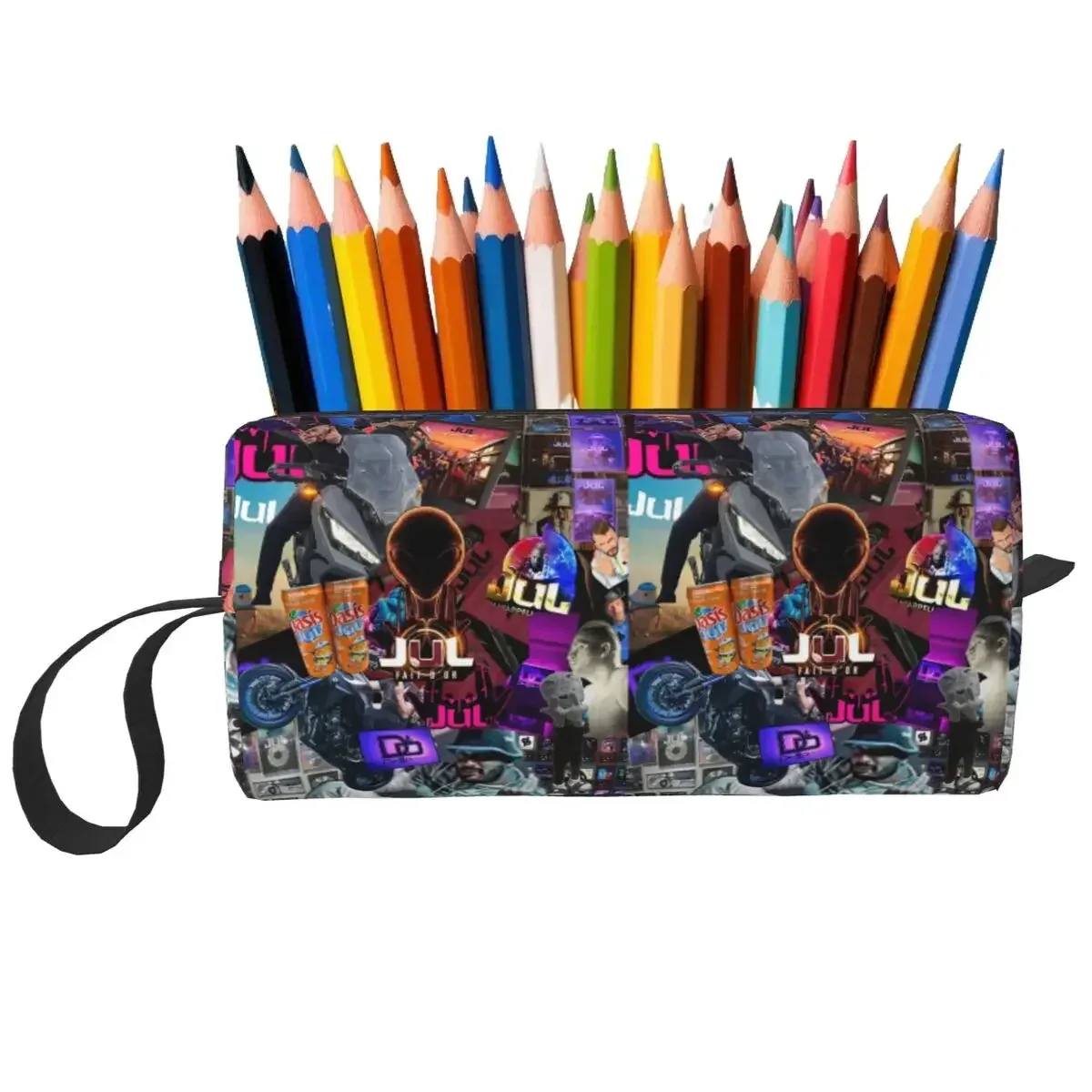 Jul France Rapper Trousse de maquillage, Organisateur de cosmétiques, Trousse de toilette pour femmes, Trousse à crayons