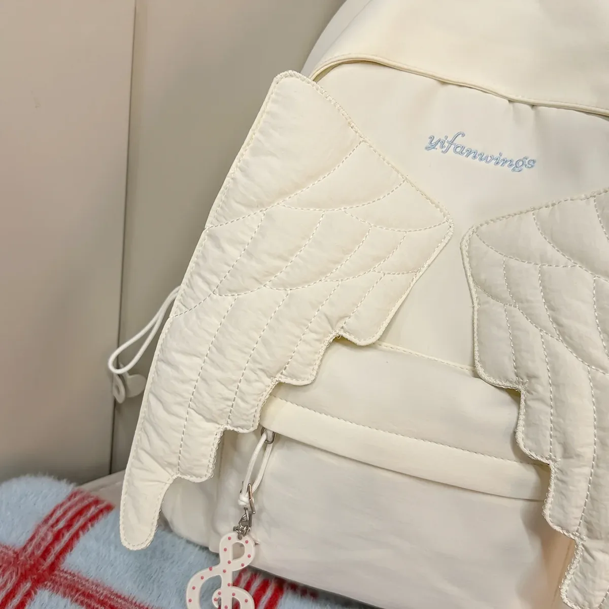 sac à dos aile d'ange y2k en toile, grande capacité, sac d'école, sac de voyage kawaii, léger, couleur unie. ﻿
