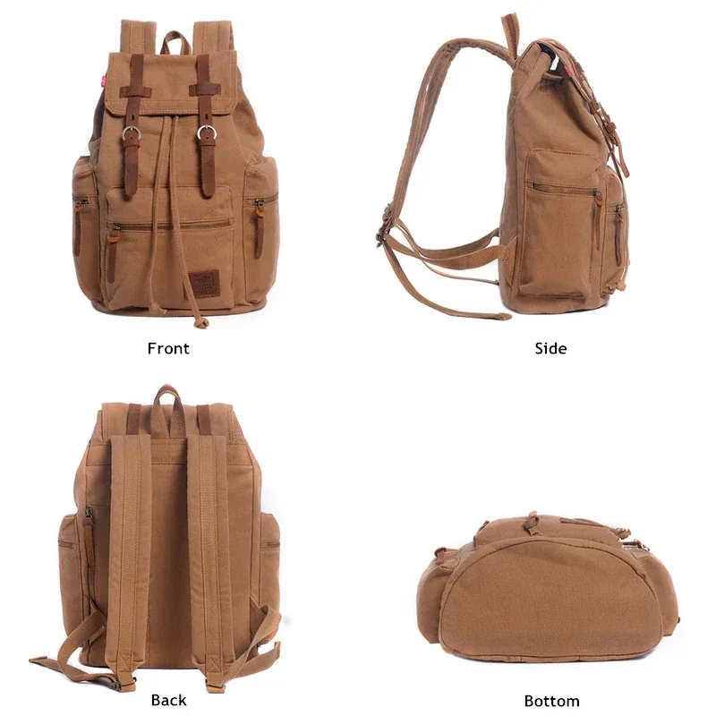 augur-sac d'école en toile vintage sr pour hommes, sacs de voyage pour hommes, grande capacité, sac rétro pour ordinateur portable, nouvelle mode