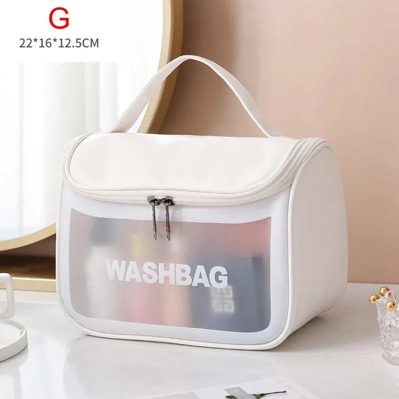 sac de lavage de voyage portable pour femmes, pochette de rangement transparente et étanche pour maquillage, organisateur de cosmétiques de grande capacité, étui de beauté pour femmes