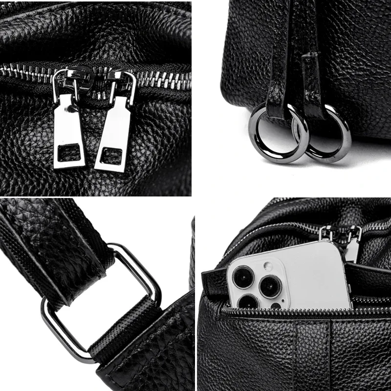 sac à dos en cuir véritable pour femme, sac à dos de voyage pour femme, cuir de vache souple, haute qualité, designer de luxe, nouvelle mode, école