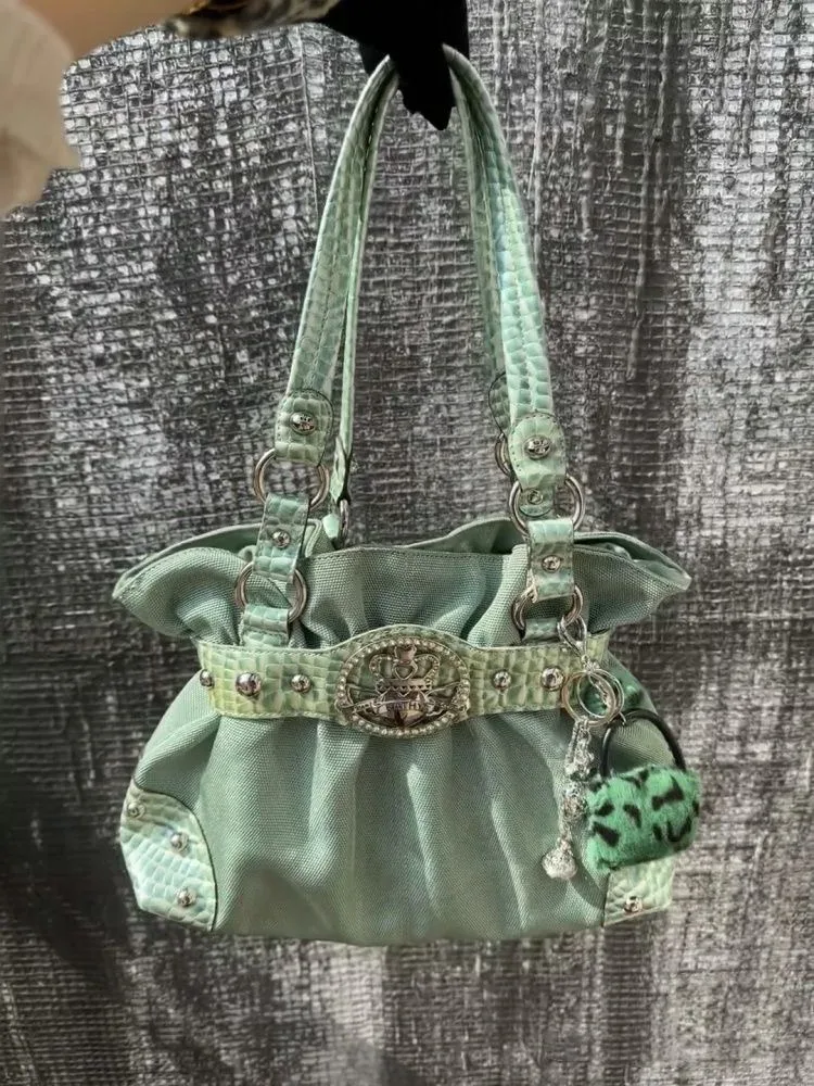 millennium y2k hot girl 2000s nouveau vintage couleur vive en détresse gothique punk sous les bras sac grande capacité sac fourre-tout sac à bandoulière