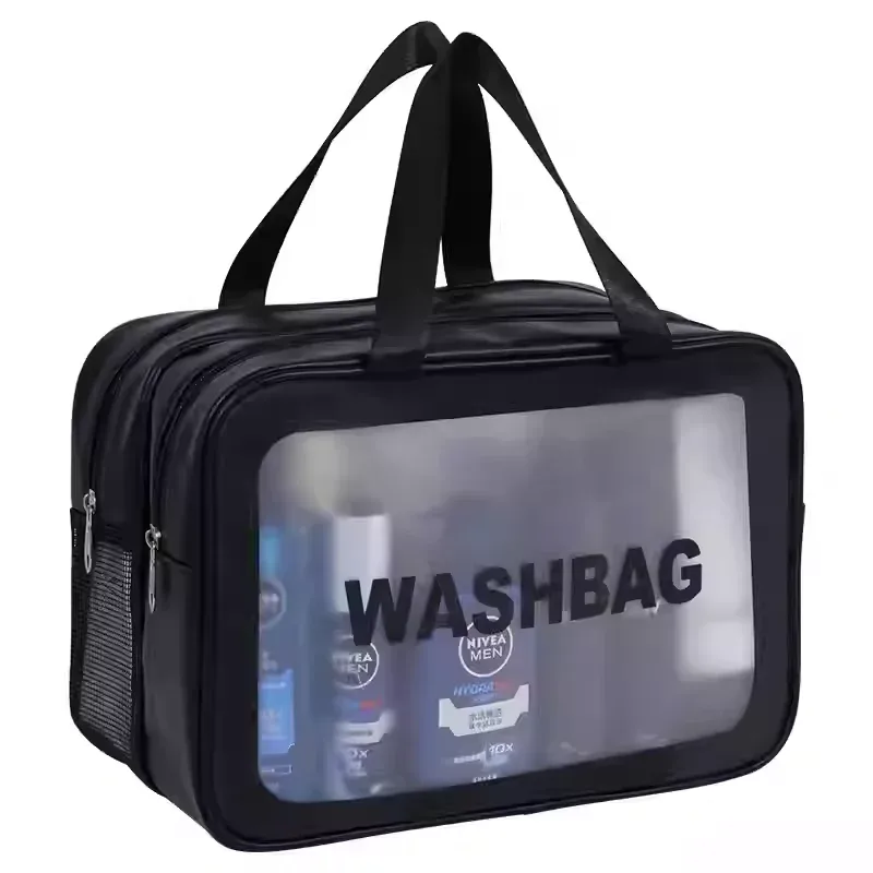 Sac de rangement portable pour cosmétiques de grande capacité, sac de rangement pour articles de toilette de voyage pour hommes et femmes, double compartiment humide et sec
