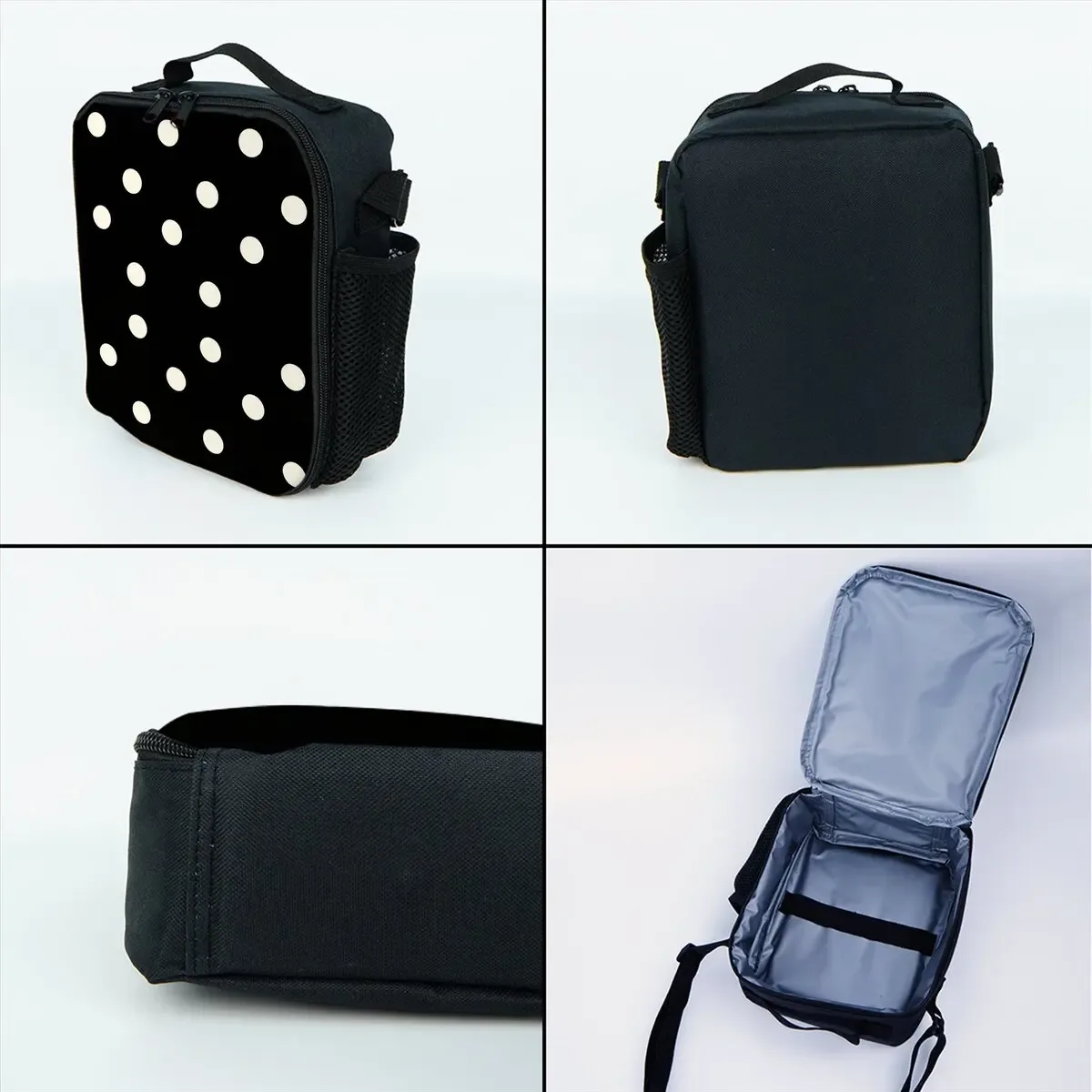 ensemble de sacs à roulettes imprimés à pois, avec boîte à déjeuner, sac à stylos avec roulettes, sac à dos de chariot d'école pour filles/garçons