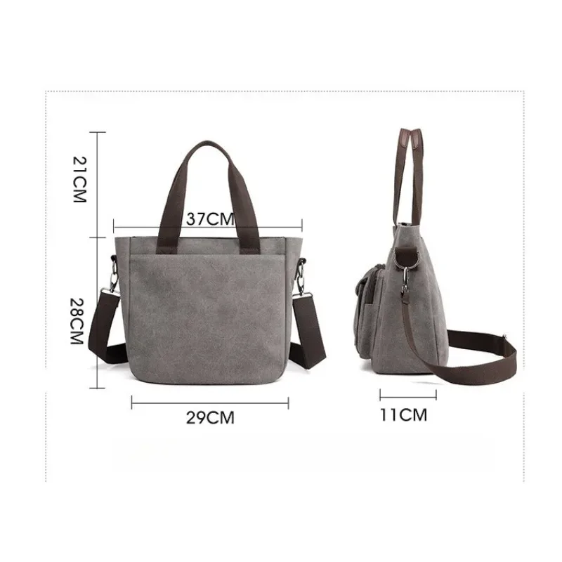 grand sac à main fourre-tout en toile pour femmes, petit sac à bandoulière pour voyage, travail, multi-poches, poignée supérieure, sacoches de travail avec fermeture éclair