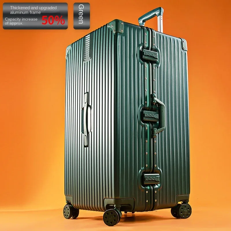 valise de voyage épaisse pour bagages unisexe extra large de 60/100 pouces, avec serrure tsa de grande capacité, boîtier de chariot, cadre en aluminium à fermeture éclair