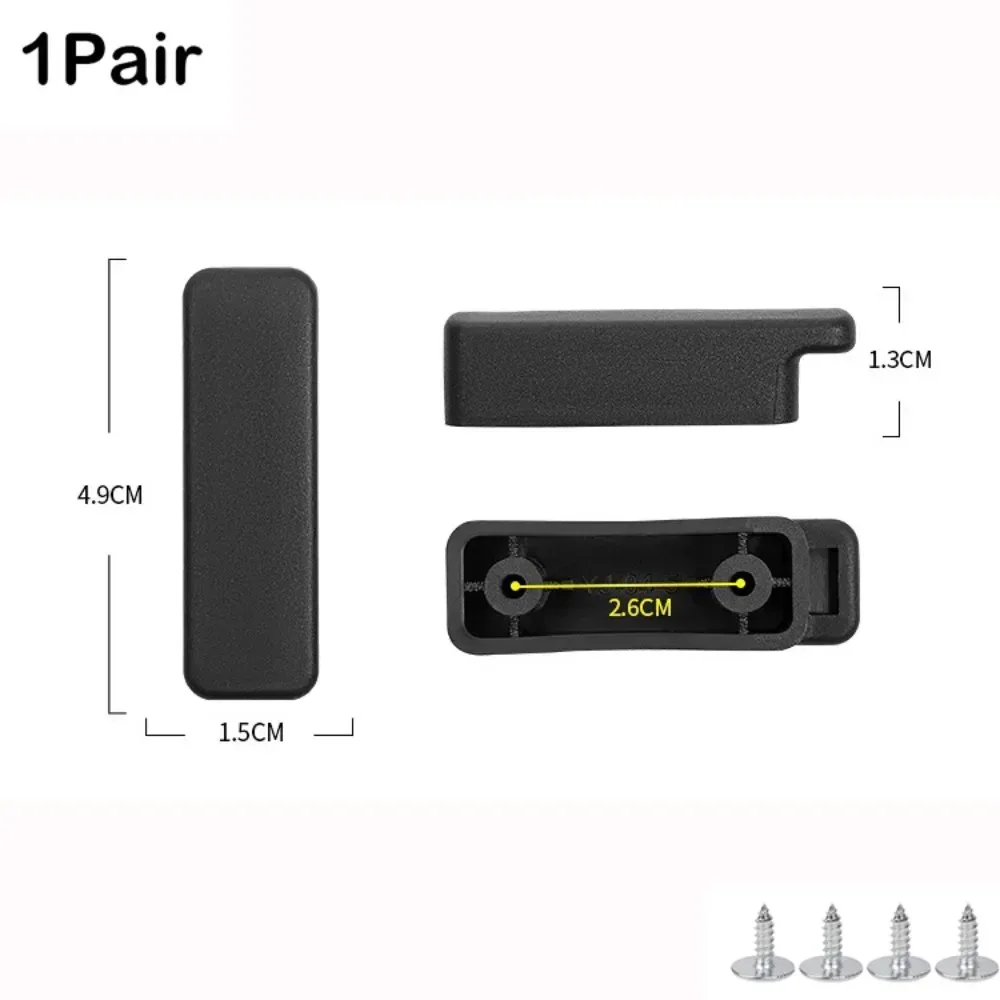 patins de protection en plastique noirs pour bagages avec vis, support inférieur de valise, pièce de rechange universelle pour toutes les valises