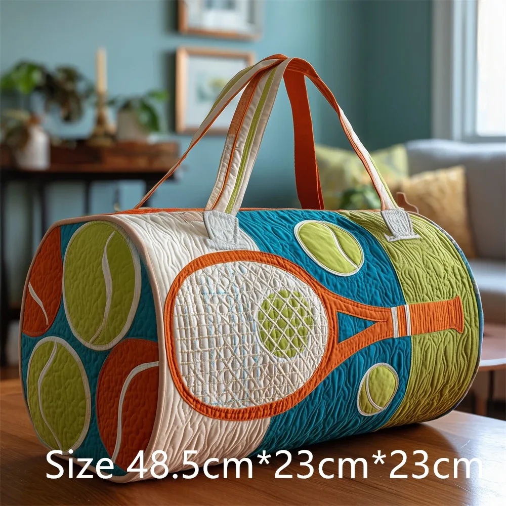 sac de sport matelassé imprimé en 3d pour raquette de tennis, grande capacité, sac de voyage et de sport, sac de week-end tendance pour hommes et femmes