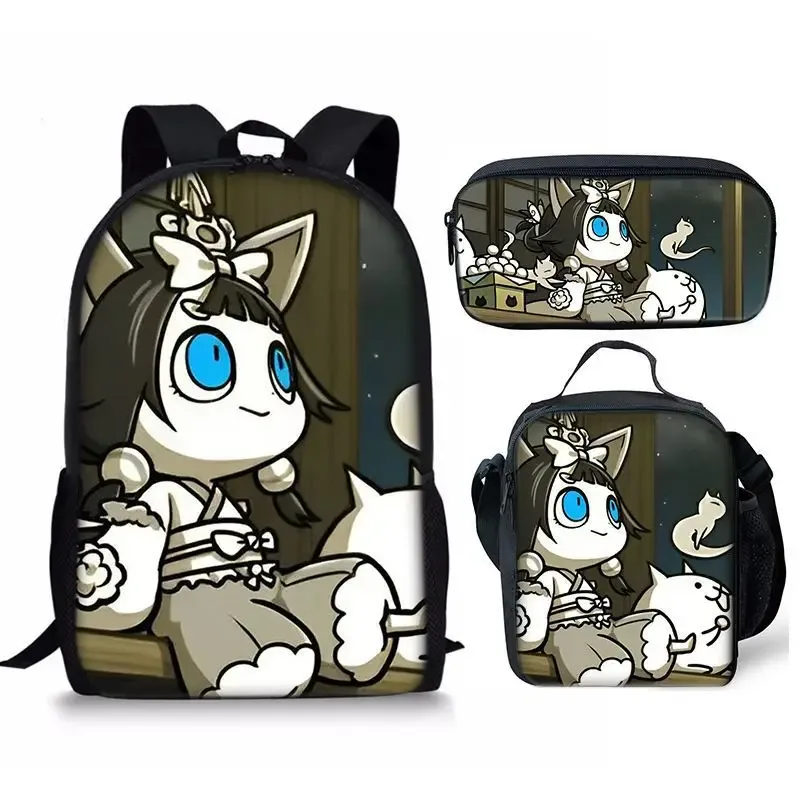 the battle cats – ensemble de trois pièces, sac à dos pour étudiant, sac à stylos, sac de repas, ensemble de trois pièces