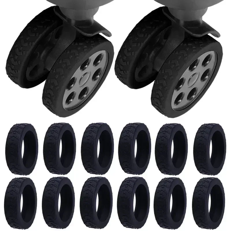 protecteur de roues de bagages en silicone, 2/48 pièces, roulettes, chaussures, valise de voyage, réduit le bruit, accessoires de couverture de protection de roue