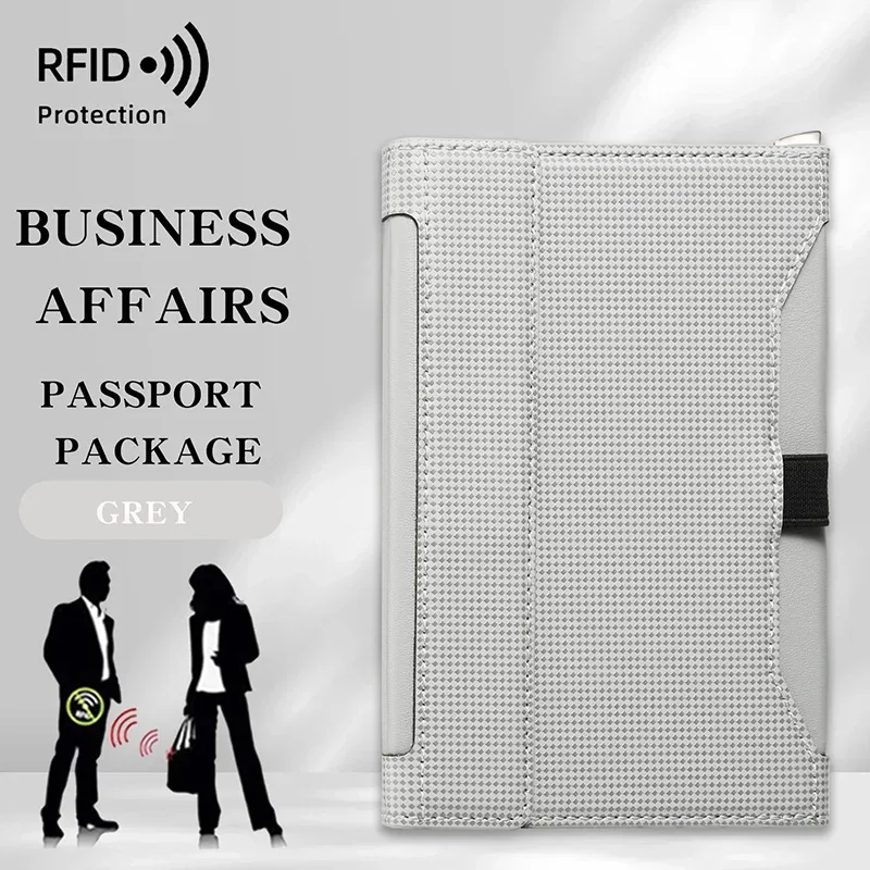 porte-passeport bloquant rfid, essentiels de voyage, multifonctionnel, grande capacité, couverture de passeport, cadeaux d'affaires, étui pour cartes