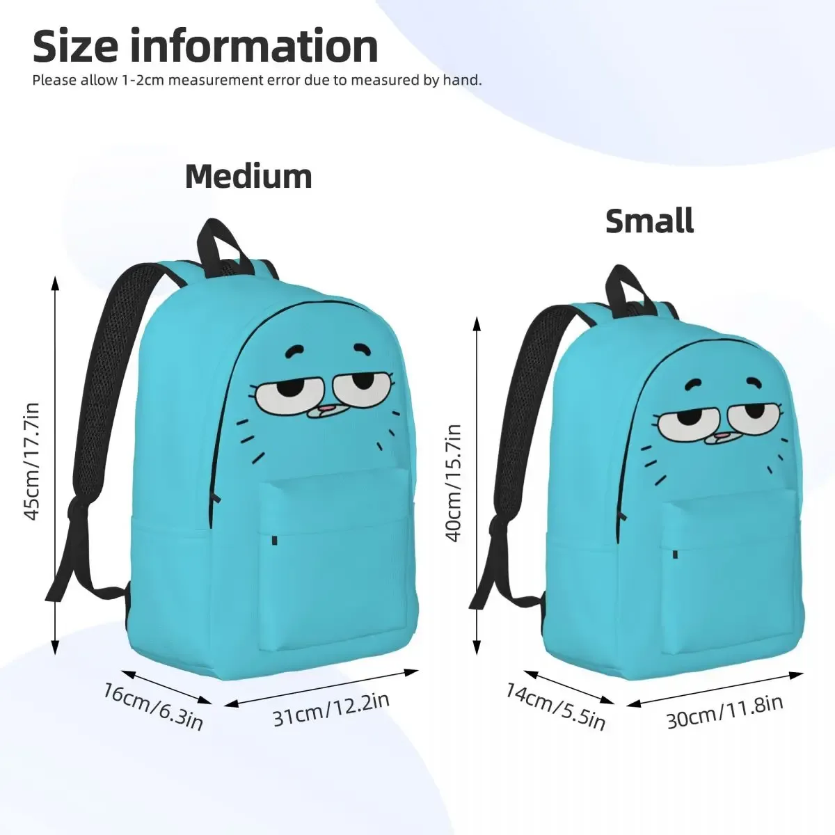 gumballs gum ball watterson sac à dos pour femmes lycée affaires sac à dos incroyable monde de gumball ordinateur portable sacs en toile sport