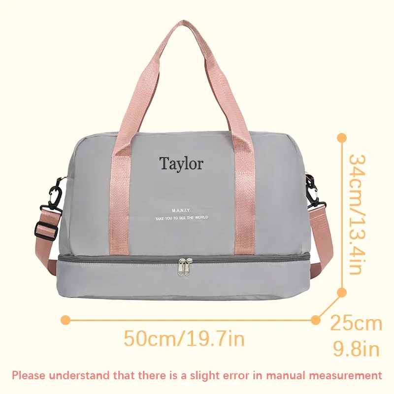 broderie personnalisée/style standard 2 options, sac de voyage de grande capacité, sac à main, saison de rentrée scolaire, super cadeau!