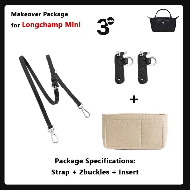 sangle de sac à bandoulière de remplacement en cuir pour mini sac longchamp, sangle d'épaule sans poinçonnage, accessoires de sac de modification