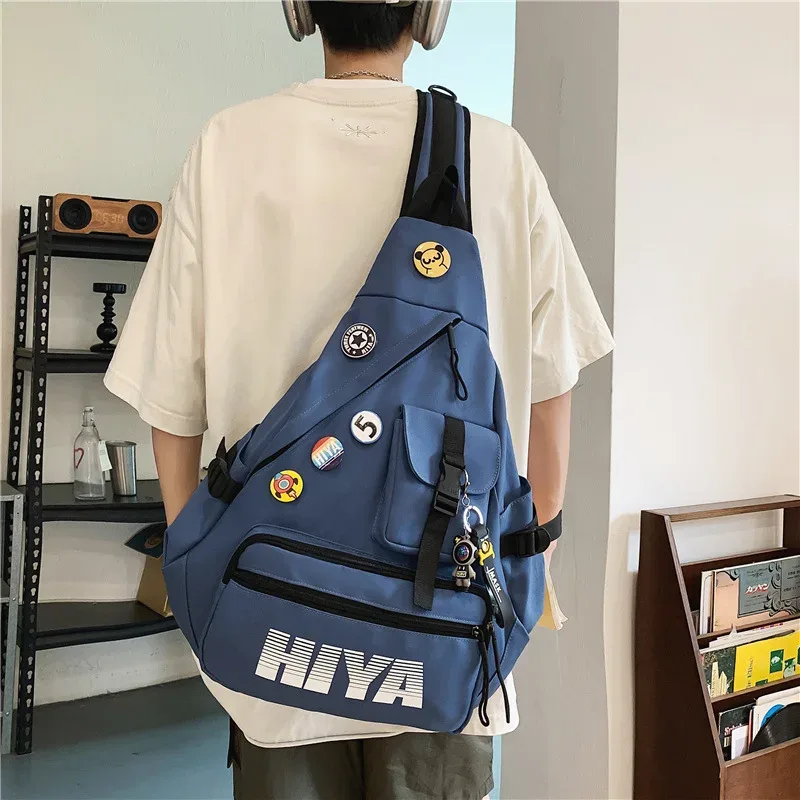 sac à bandoulière hip hop étanche multifonction pour hommes et femmes, sac à dos unique initié, sac de poitrine de sport de moto, style japonais