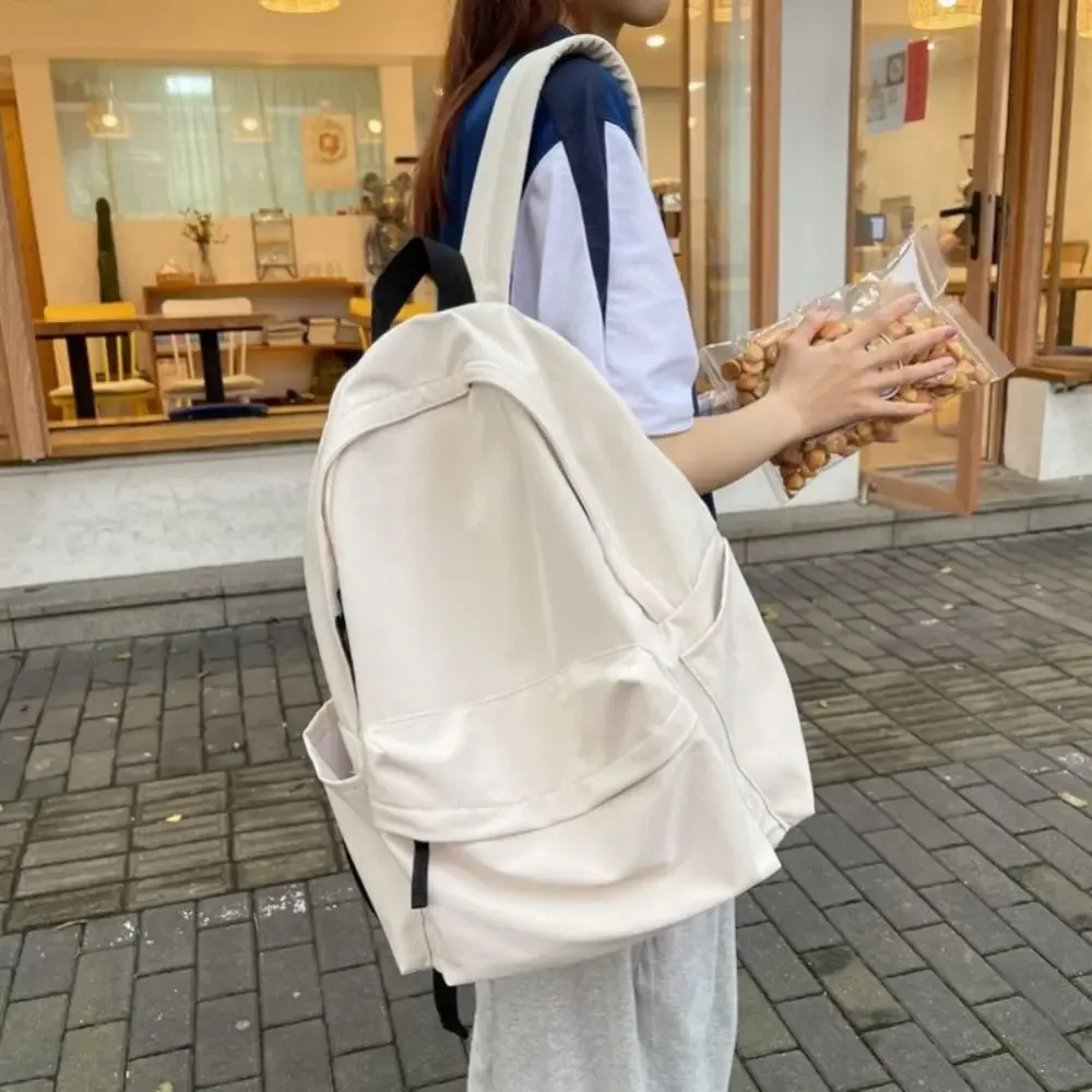 Sac à Dos Polyvalent en Nylon, Noir, Gris, Blanc, Rouge, Sac de Voyage Étanche, Grande Capacité, Sac d'Ordinateur Lavable, Sac d'École Unisexe