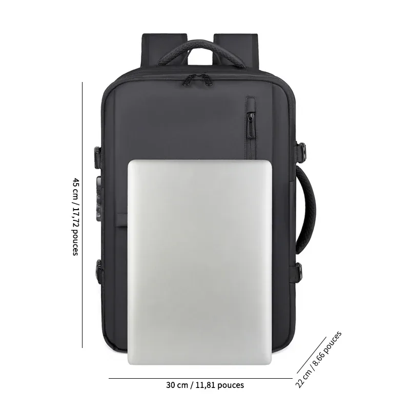 nouveau sac à dos pour homme, sac à dos à compression sous vide, sac d'ordinateur multifonctionnel, sac de voyage extensible de grande capacité