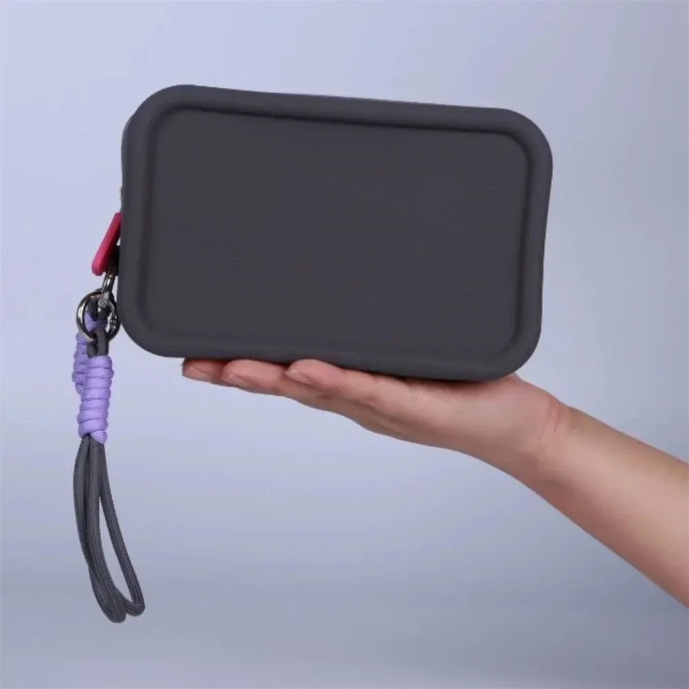 sac en silicone couleur bonbon, sac de maquillage, sac à cosmétiques, pochette de rouge à lèvres en silicone pour organisateur d'utilisation quotidienne