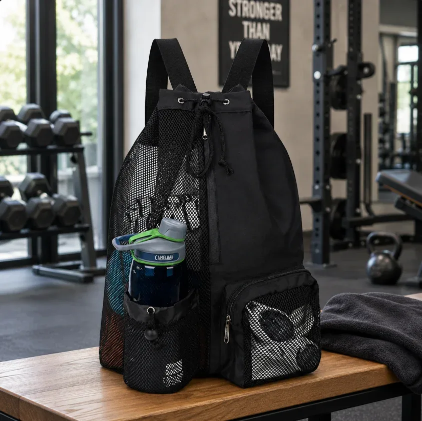 Sac de plage à cordon de serrage, sacs à dos de plage pour hommes et femmes, sac à dos d'été pour la natation, la gym et les équipements d'entraînement, unisexe