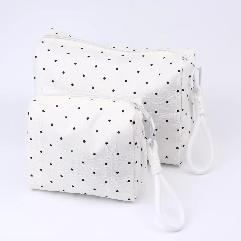 ins – sac à cosmétiques simple à pois, trousse de maquillage portable, pochette de rangement de voyage, trouss
